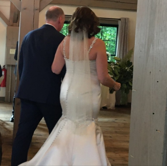 Ariel Taub ivory Swarovski crystal wedding veil - Picture 7 of 7